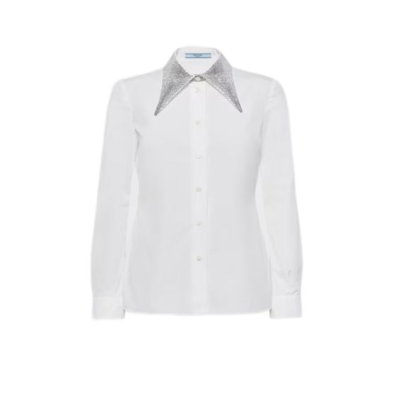 Prada Embroidered poplin shirt