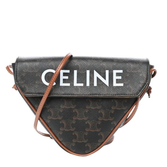 triangle bag in Triomphe Canvas with Celine print