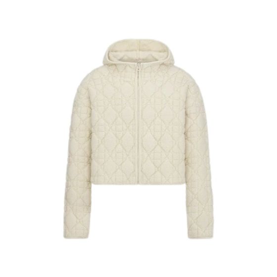Dior Cannage Zipped Cardigan with Hood
