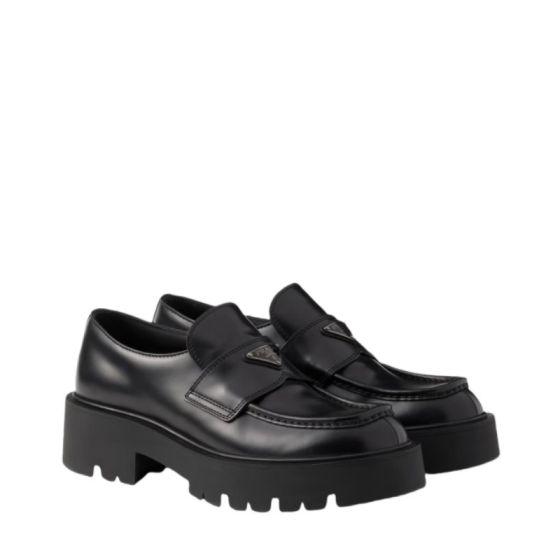 Prada Brushed leather loafers