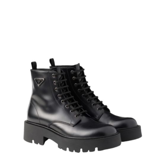 Prada Brushed leather combat boots