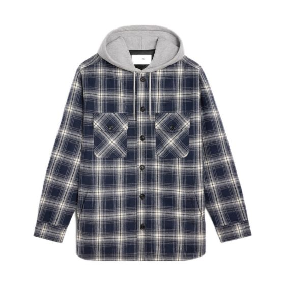 Celine hooded overshirt in checked cotton
