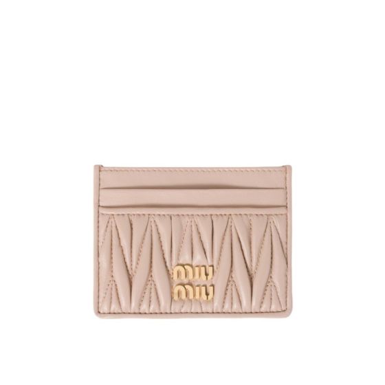 MIU MIU Matelassé nappa leather card holder