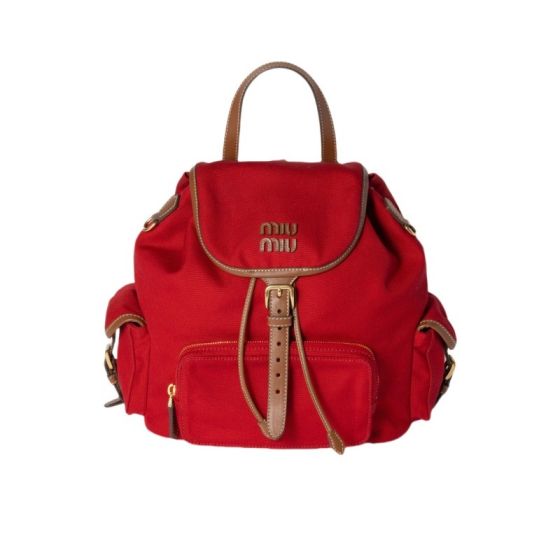 MIU MIU Canvas and leather backpack
