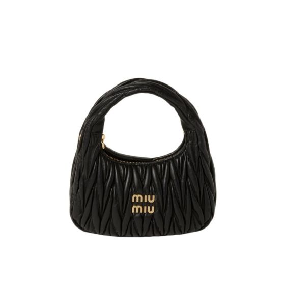 MIU MIU Wander matelassé nappa leather hobo bag