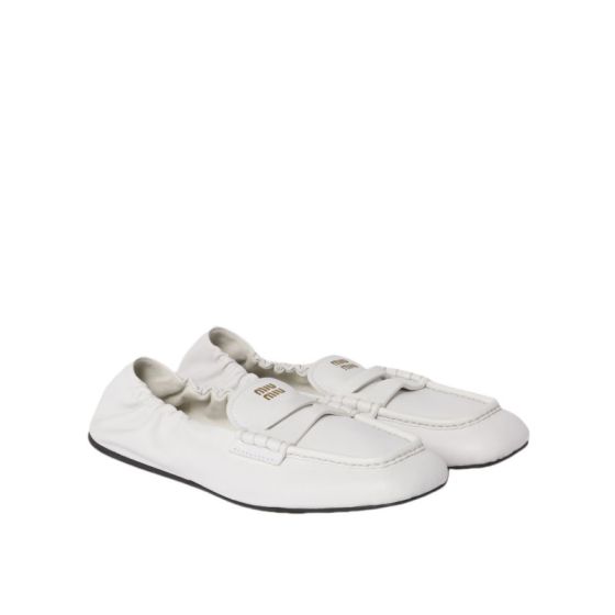 MIU MIU Ruches nappa leather loafers