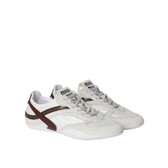 MIU MIU Gymnasium technical fabric and suede sneakers