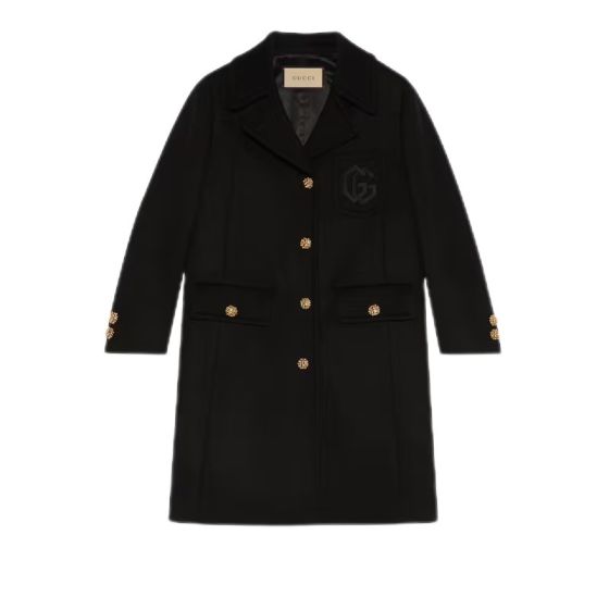 Gucci Double G embroidery wool coat
