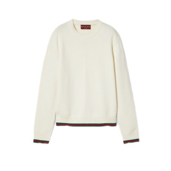 Gucci Wool and cashmere sweater with Web