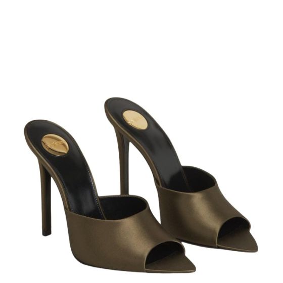 YSL GOLDIE mules in satin crepe