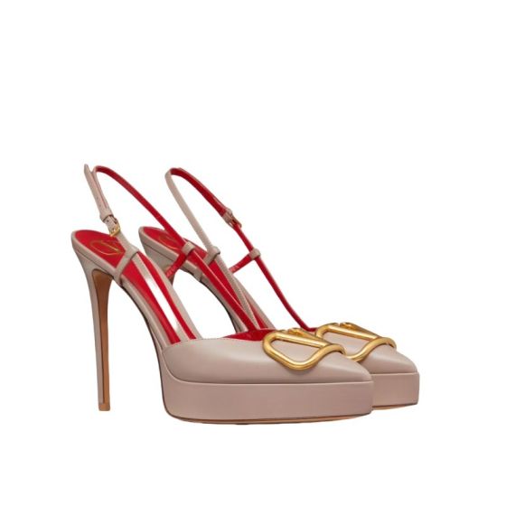 Valentino VLOGO SIGNATURE CALFSKIN SLINGBACK PLATFORM PUMP 
