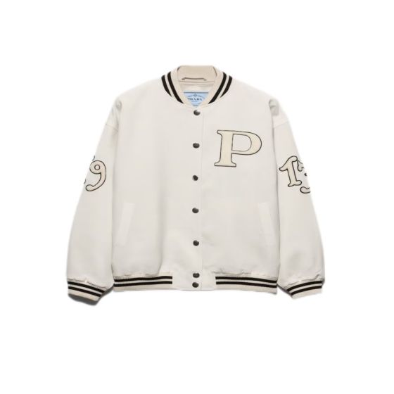 Prada Kid mohair bomber jacket with patches