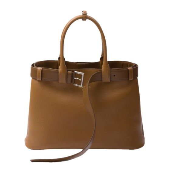 Prada Buckle large leather handbag with belt