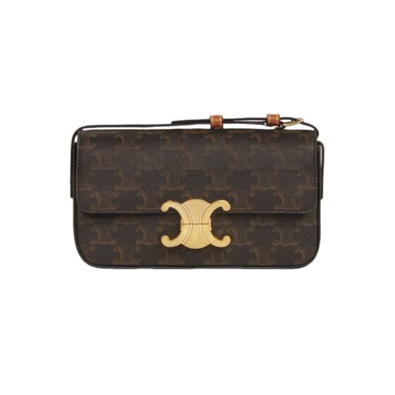 Celine SHOULDER BAG CLAUDE IN TRIOMPHE CANVAS AND CALFSKIN