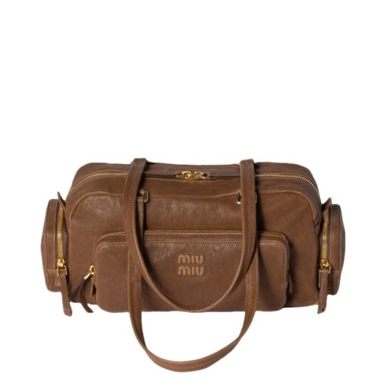 MIU MIU Pocket washed nappa leather bag