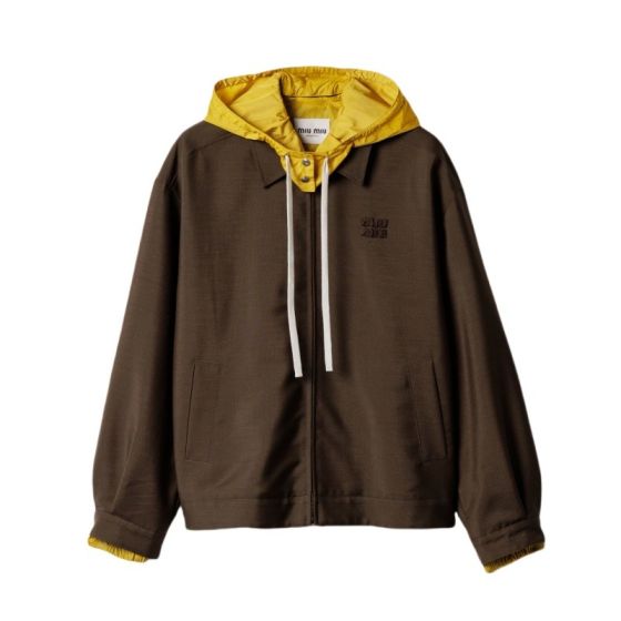 MIU MIU Kid mohair and technical pongé blouson jacket