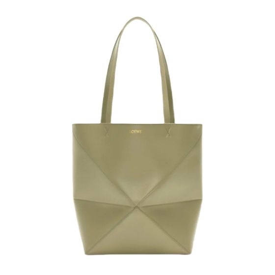 LOEWE Medium Puzzle Fold tote in shiny calfskin