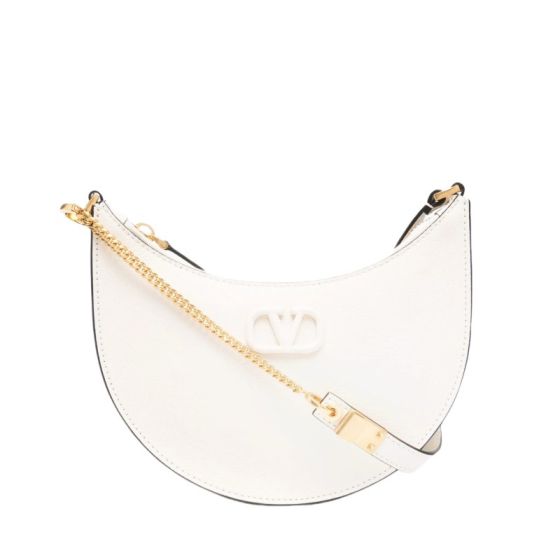 Valentino MINI VLOGO SIGNATURE GRAINY CALFSKIN HOBO BAG