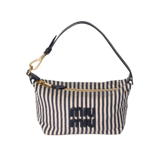 MIU MIU Jacquard fabric pouch with logo