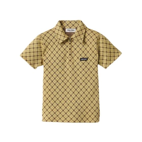 MIU MIU Silk knit polo shirt