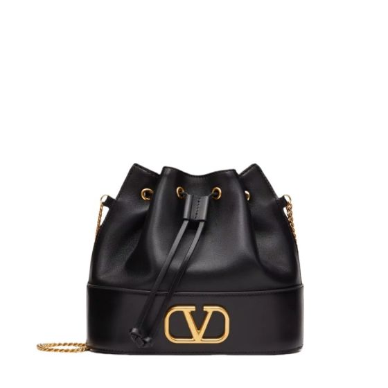 Valentino MINI BUCKET BAG IN NAPPA WITH VLOGO SIGNATURE CHAIN