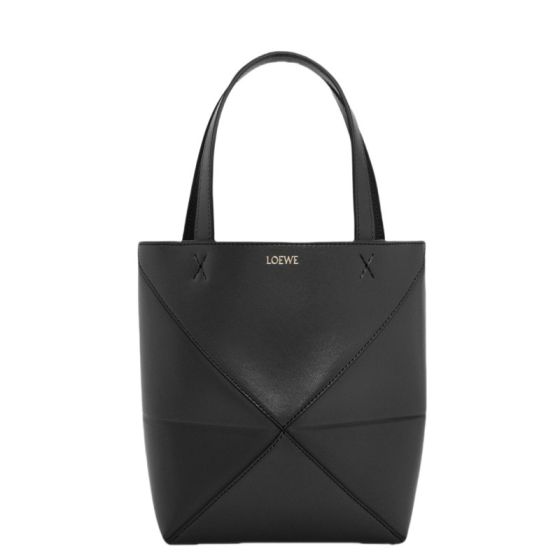LOEWE Mini Puzzle Fold tote in shiny calfskin