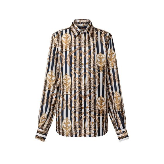 LV Striped Anchor Silk Shirt