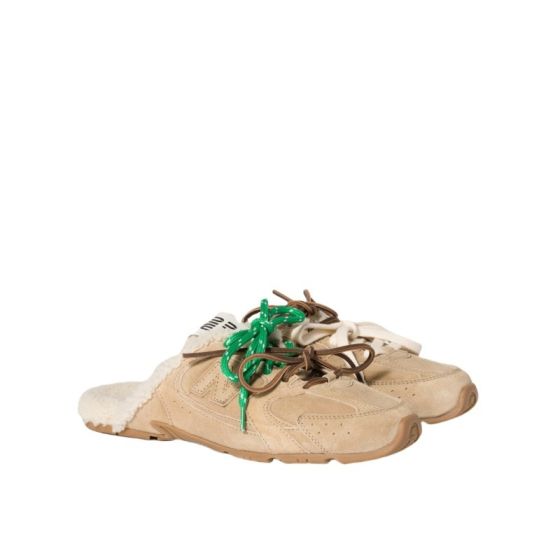 New Balance X Miu Miu 530 SL bleached suede sneaker mules