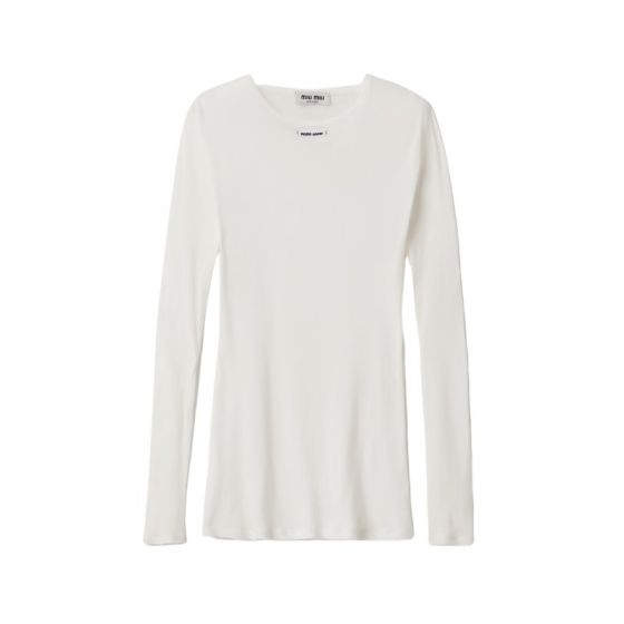 MIU MIU Ribbed knit jersey dress