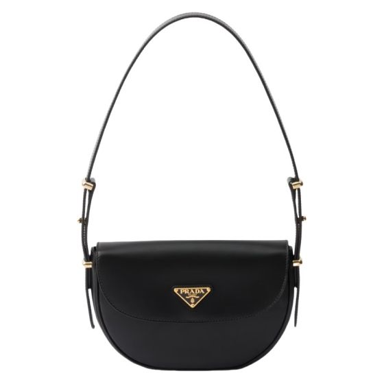 Prada Arqué leather shoulder bag with flap