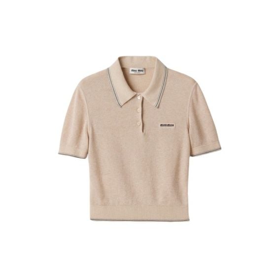 MIU MIU Cotton knit polo shirt