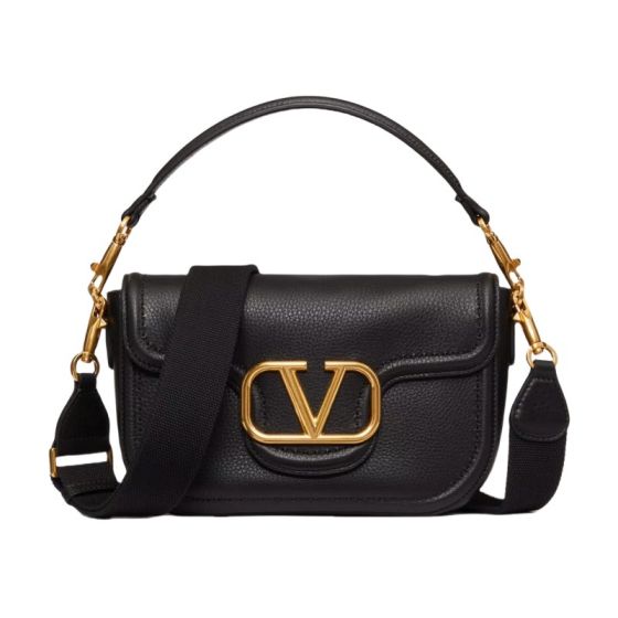 VALENTINO GARAVANI ALLTIME GRAINY CALFSKIN SHOULDER BAG