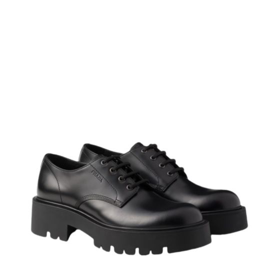 Prada Brushed leather derby shoes