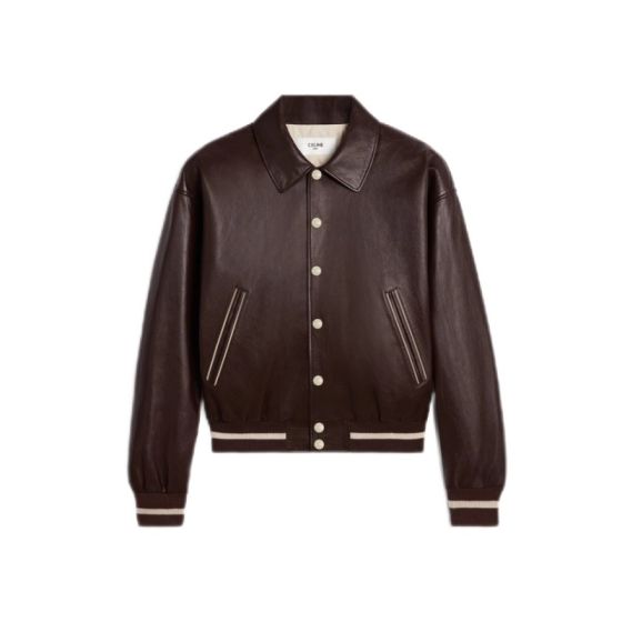 Celine teddy jacket with shirt collar in soft lambskin