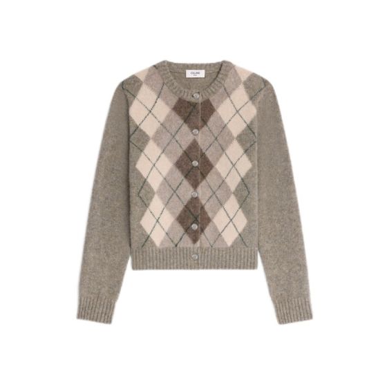 Celine cardigan in argyle alpaca wool