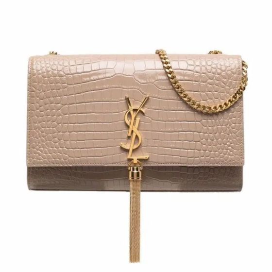 YSL KATE SMALL TASSEL IN CROCODILE-EMBOSSED LEATHER