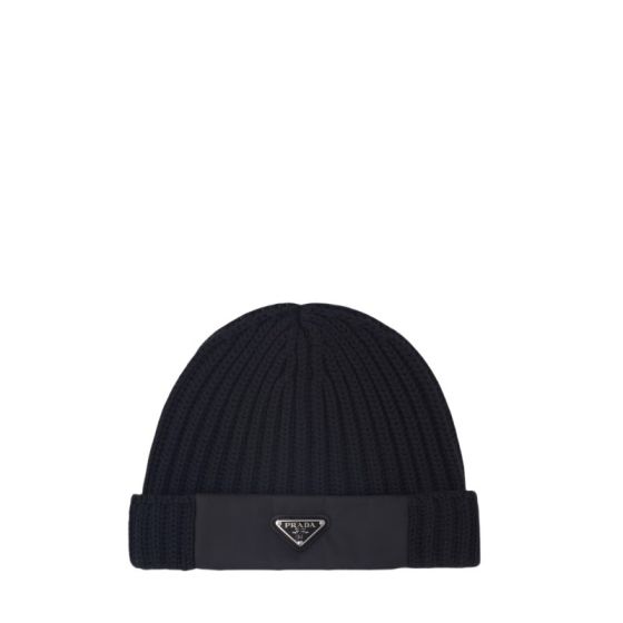 Prada Re-Nylon gabardine and wool cap