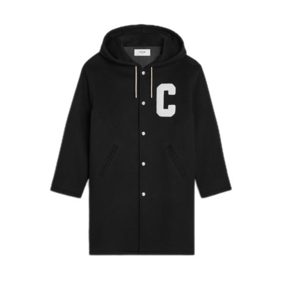 Celine college long parka in double-face wool