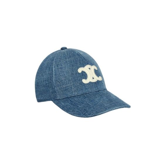 Celine TRIOMPHE BASEBALL CAP IN DENIM UNION WASH