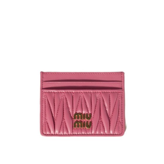 MIU MIU Matelassé nappa leather card holder