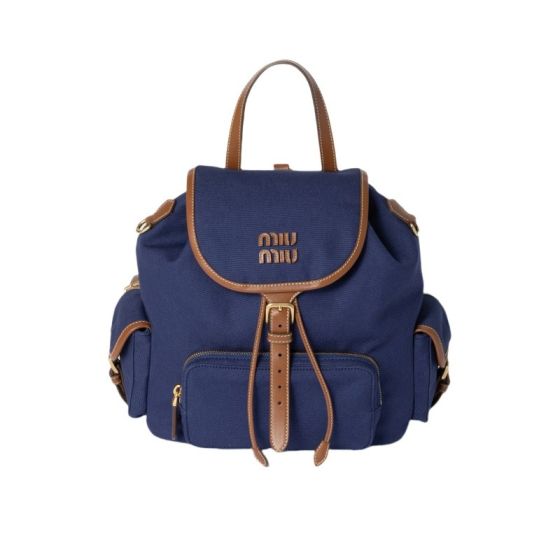 MIU MIU Canvas and leather backpack