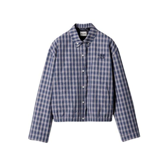 MIU MIU Checked fabric blouson jacket
