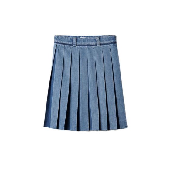 MIU MIU Pleated denim skirt