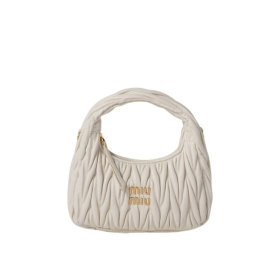 MIU MIU Wander matelassé nappa leather hobo bag