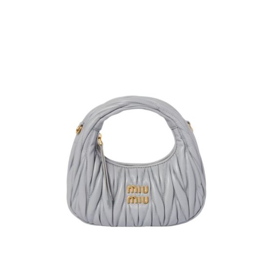 MIU MIU Wander matelassé nappa leather hobo mini-bag