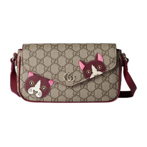 Gucci GG mini shoulder bag with cat detail