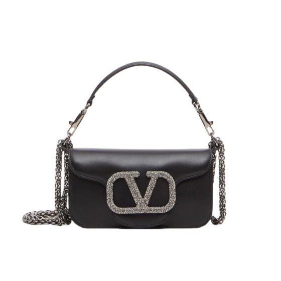 VALENTINO GARAVANI LOCÒ SMALL SHOULDER BAG WITH JEWEL LOGO