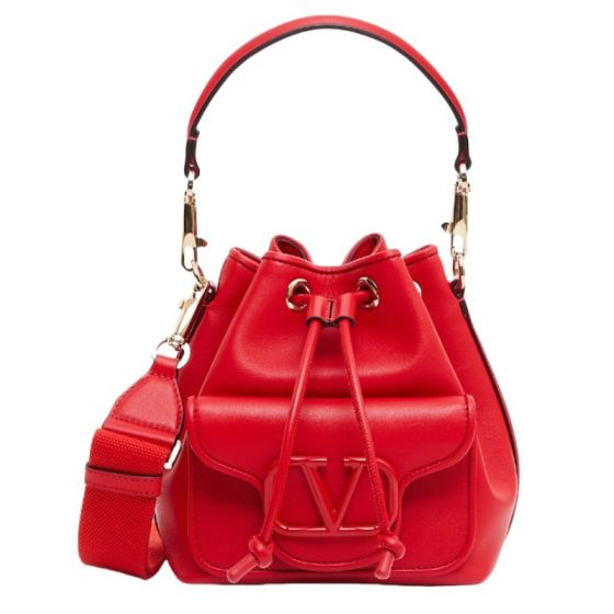 VALENTINO GARAVANI LOCÒ CALFSKIN BUCKET BAG