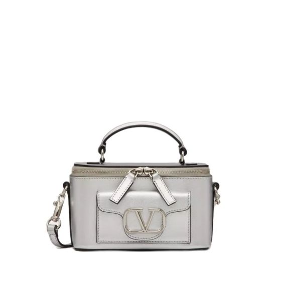 Valentino MINI VALENTINO GARAVANI LOCÒ HANDBAG IN METALLIC CALFSKIN