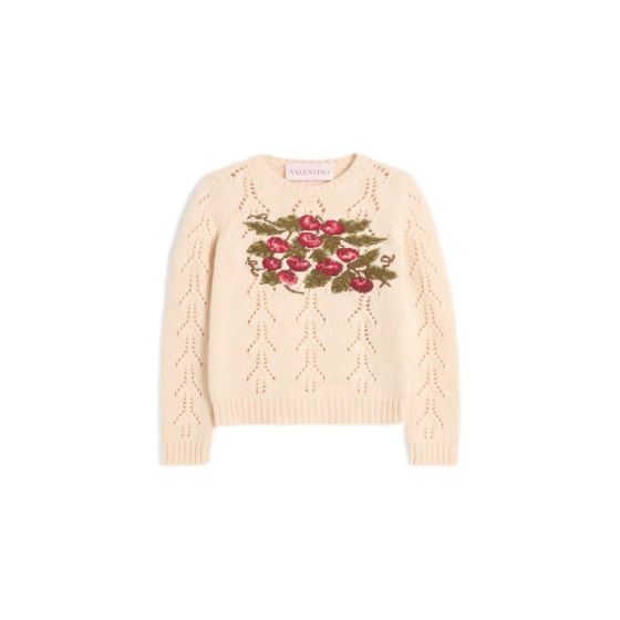 Valentino EMBROIDERED WOOL SWEATER